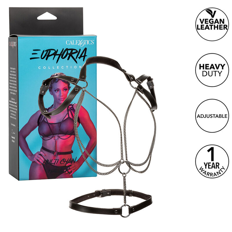 CalExotics Euphoria harness bondage halter con catene multiple