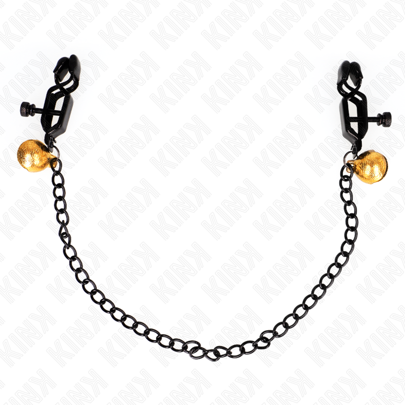 Pinze per capezzoli KINK con catena piatta e campanella