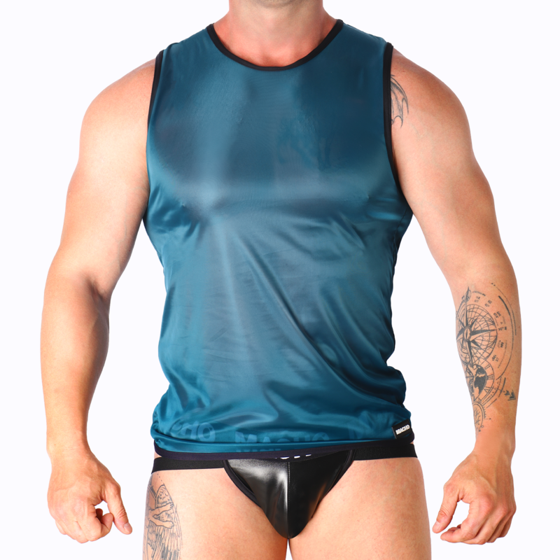 Maglietta sportiva aderente, traspirante ed elasticizzata, verde MACHO UNDERWEAR