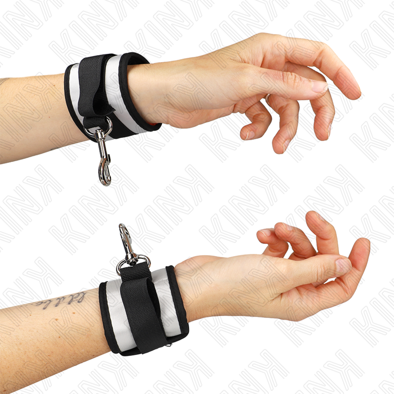 Manette per polsi KINK in neoprene, grigie, 23 × 5 cm
