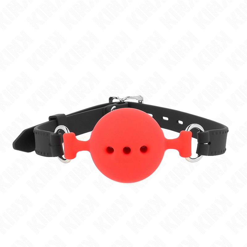 Bavaglio a palla KINK in silicone, rosso, taglia L