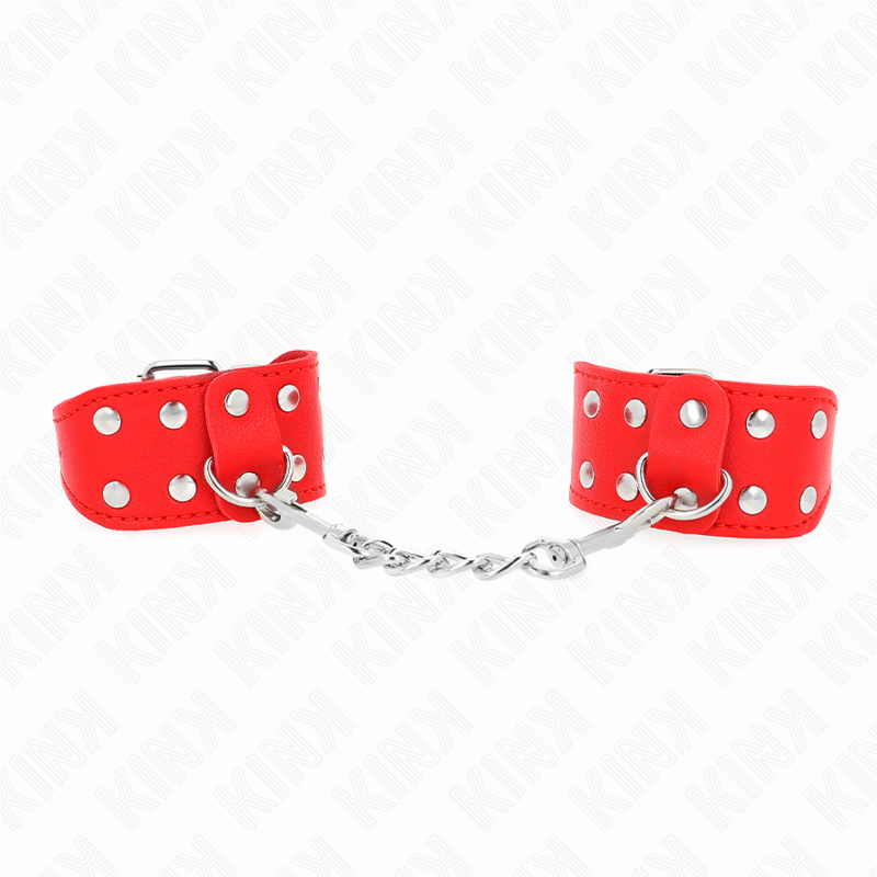 Polsiere KINK rosse con doppia fila di rivetti regolabili