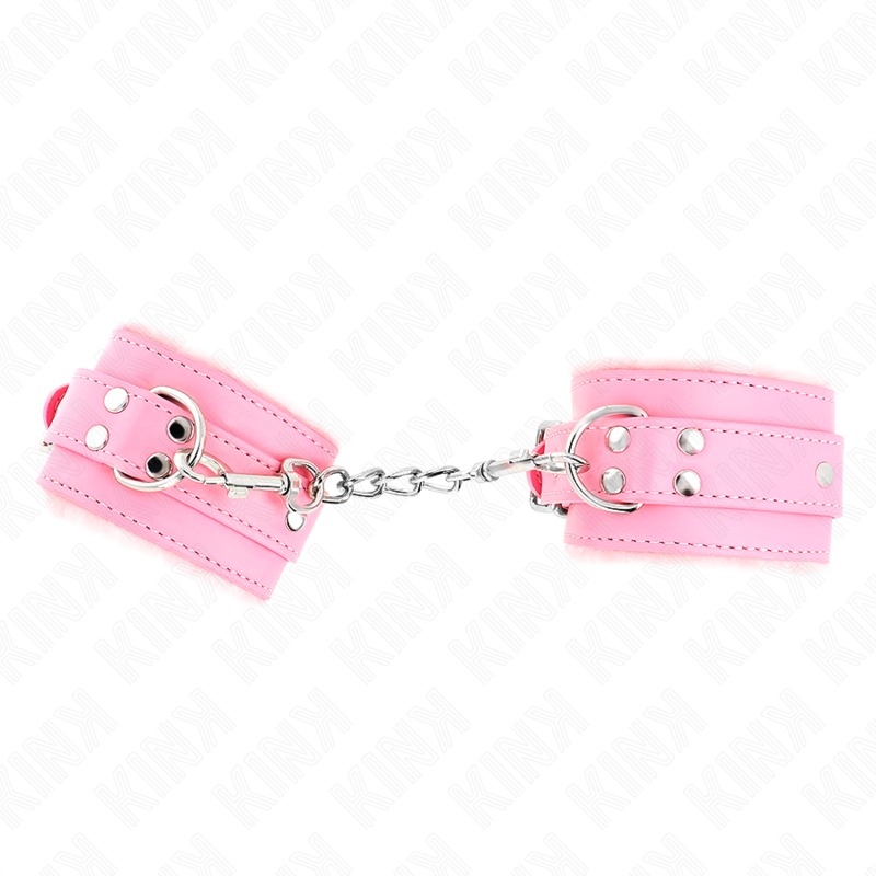 Manette rosa KINK con fodera in pelliccia