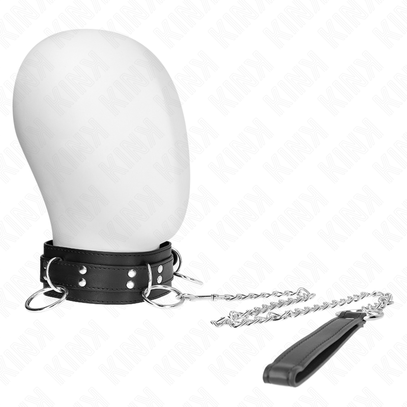 Collare BDSM KINK con tre anelli e cinturino