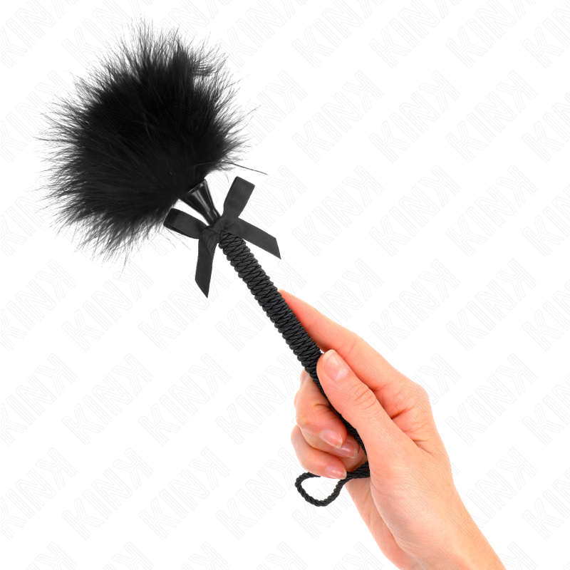 KINK piumino per solletico con nastro in nylon e fiocco nero, 25 cm