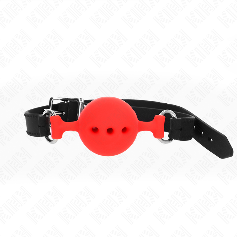 Bavaglio a palla KINK in silicone rosso, taglia M