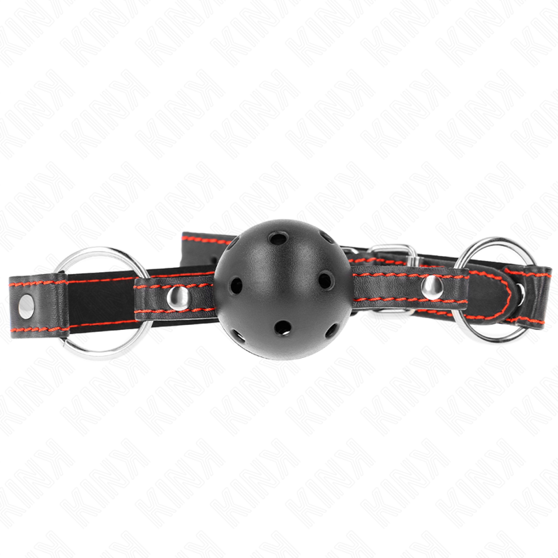 KINK Collar & Gag bavaglio con pallina cava e rigida, nero