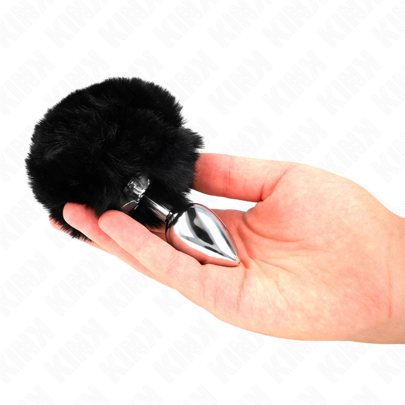 Plug anale KINK con coda nera in pelliccia sintetica
