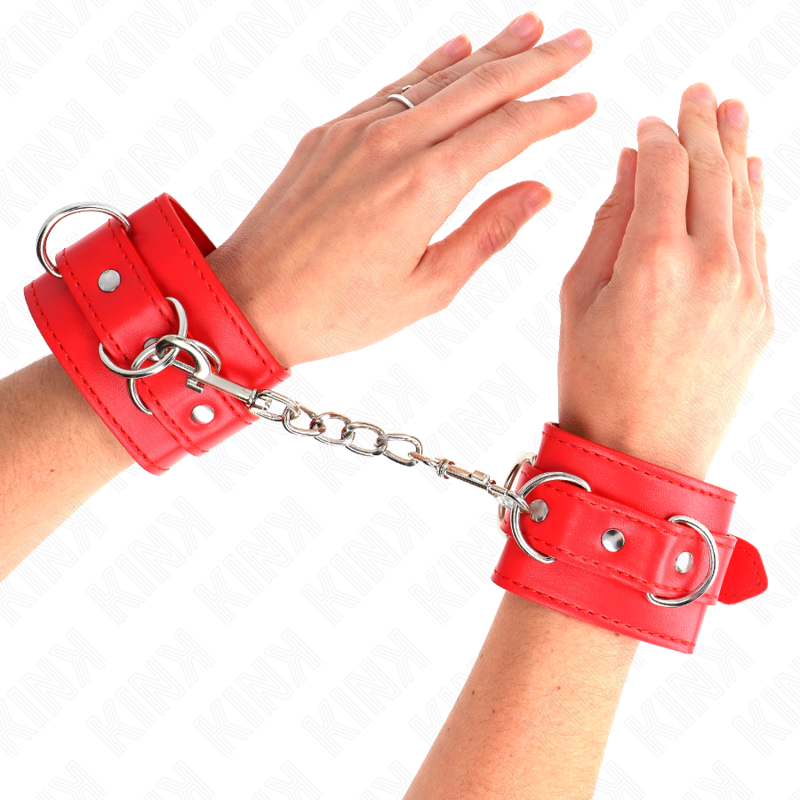 KINK manette rosse regolabili con anelli a D, 3 pezzi