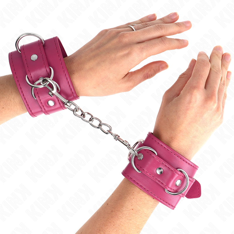 Manette KINK con tre anelli a D, regolabili, rosa