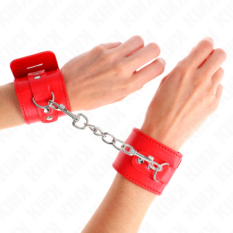 Manette da polso KINK rosse con chiusura per lucchetto