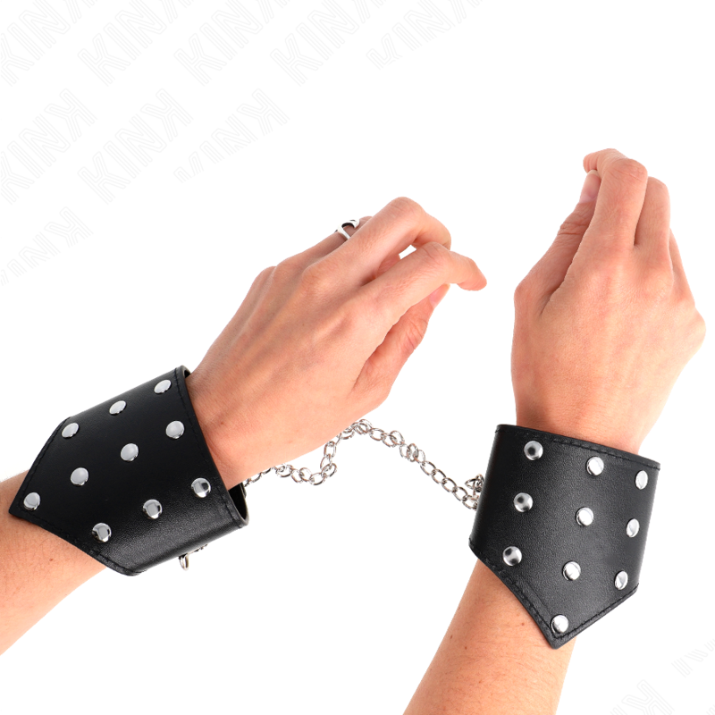 Polsiere nere KINK con catena, regolabili