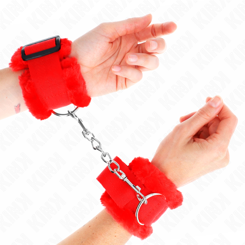 Manette KINK rosse con fodera effetto peluche