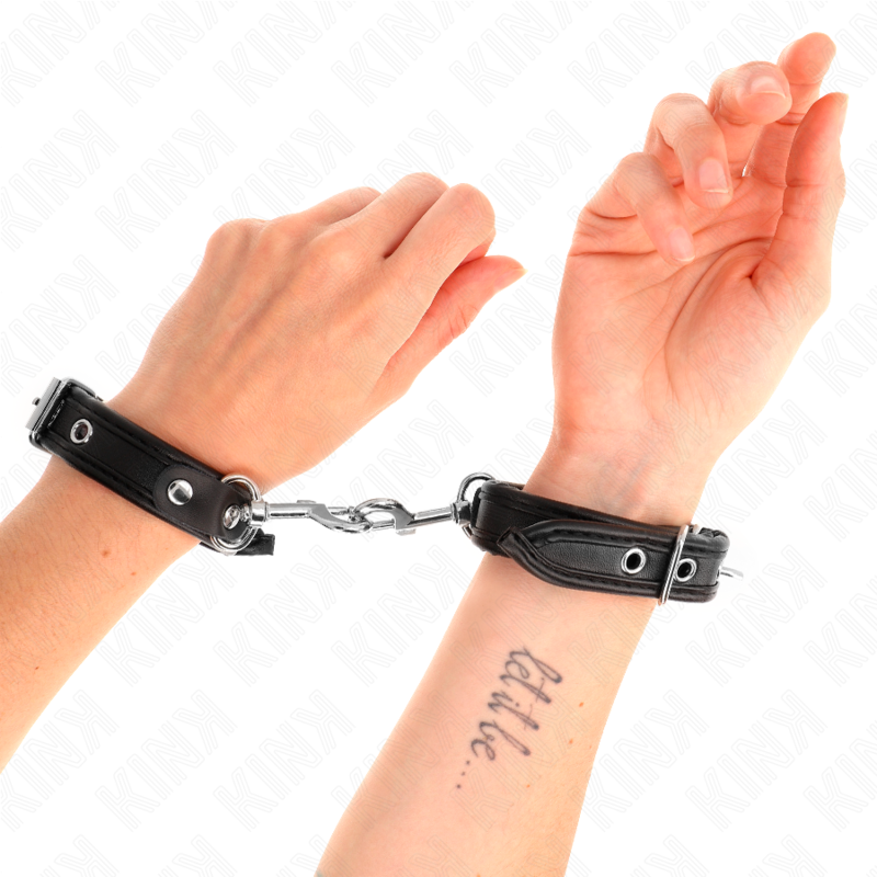 Mini manette KINK con borchie, nere, regolabili