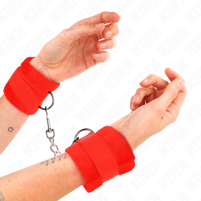 Polsini KINK Beginner con peluche, rossi, 30 × 7 cm