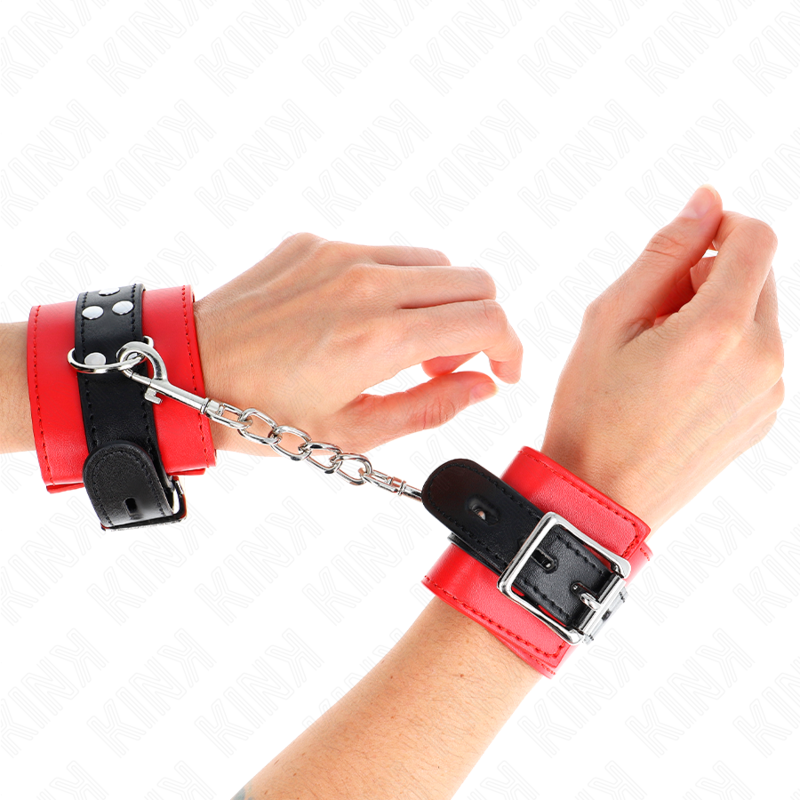 Polsiere KINK rosse regolabili con fascia nera