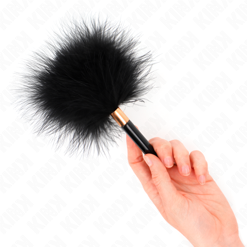 KINK Black Gold accessorio con piume per il solletico, 18 cm