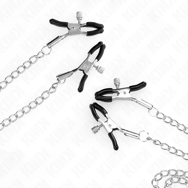 KINK pinze regolabili per capezzoli e clitoride, set da 4, argento