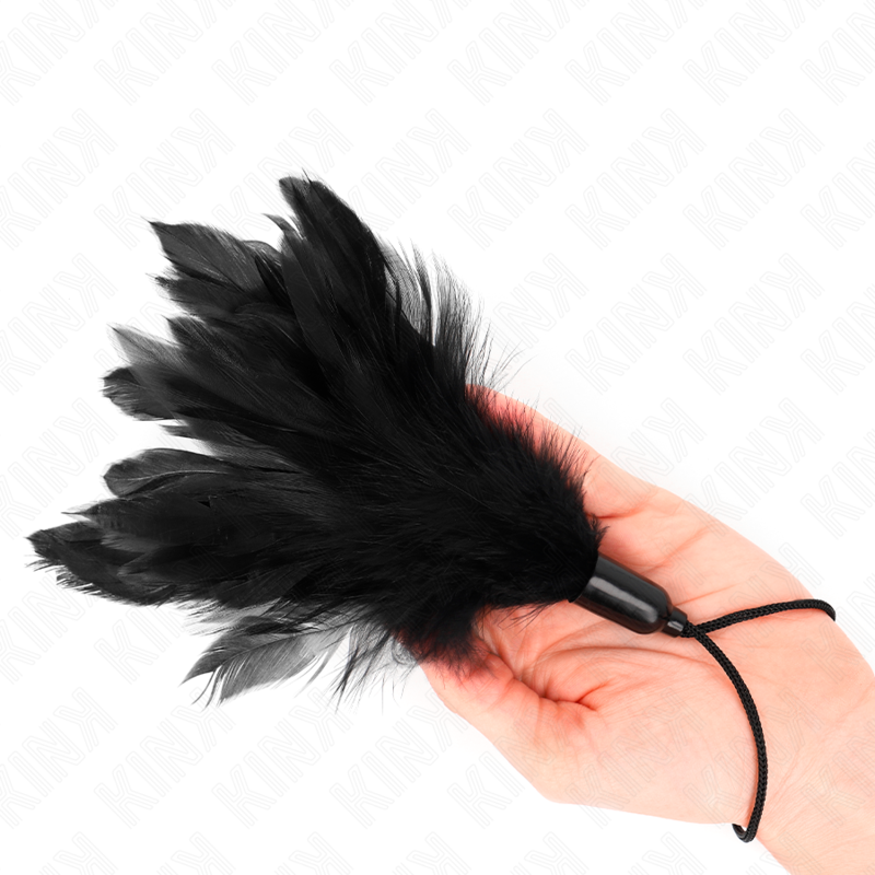KINK solletico con piume e impugnatura in corda, 15 cm