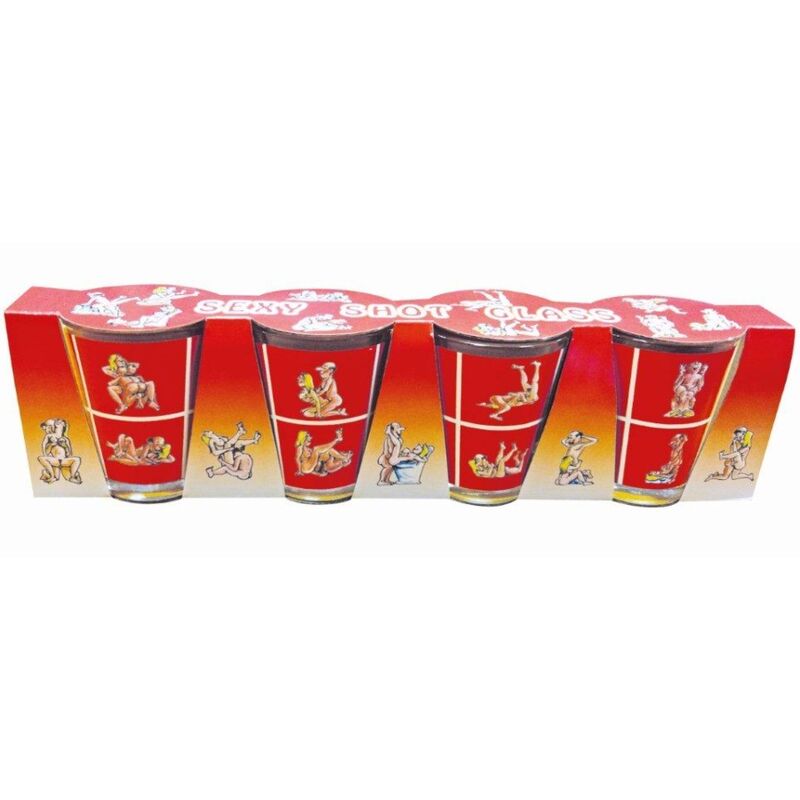 Diablo Picante, bicchierini da shot con motivi del Kamasutra, set da 4