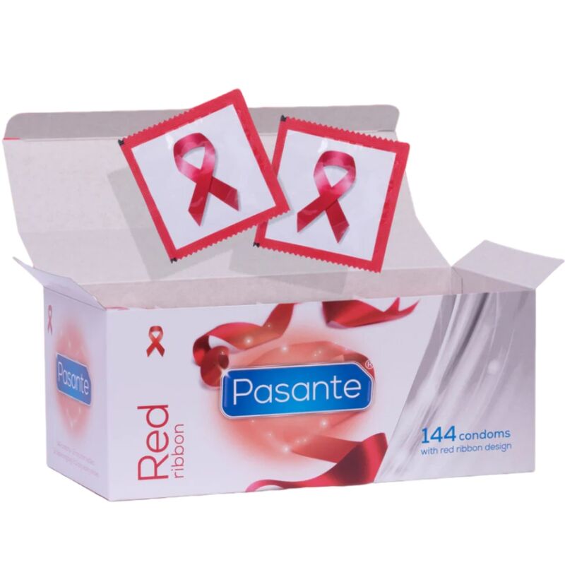 Preservativi PASANTE Red Ribbon, confezione convenienza da 144 pezzi