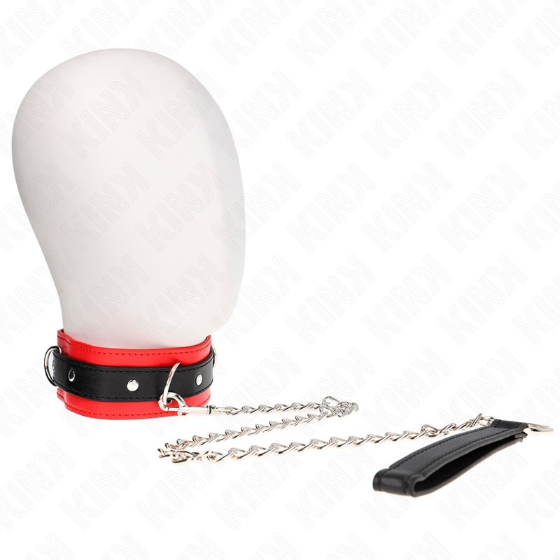 Collare BDSM KINK con guinzaglio, rosso, modello 3