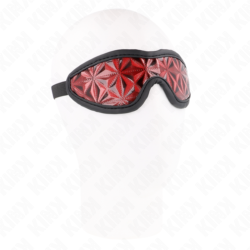 Benda per gli occhi KINK rossa con motivo a rombi, 20,5 × 6 cm