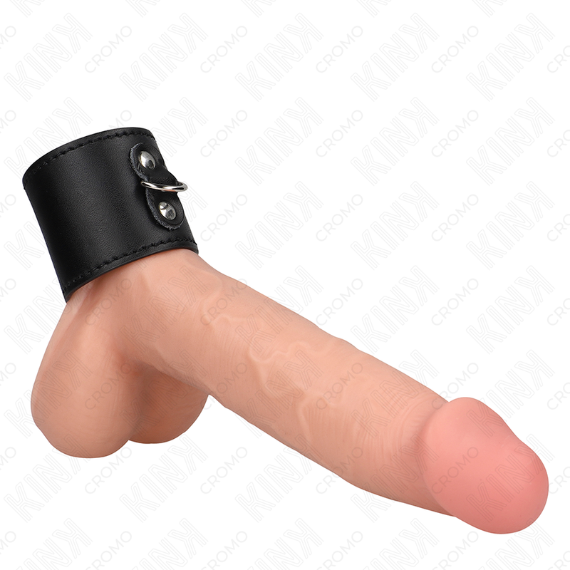 Anello per il pene KINK in pelle con chiusura a pressione, 18 × 5 cm