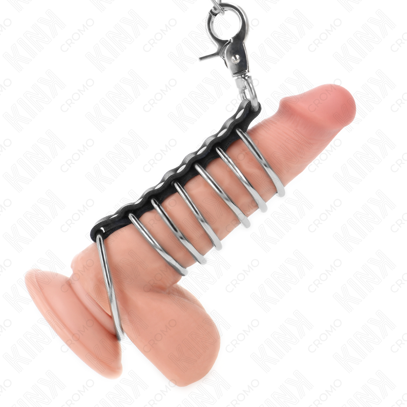 Set di anelli per il pene KINK con 7 anelli in metallo e catena