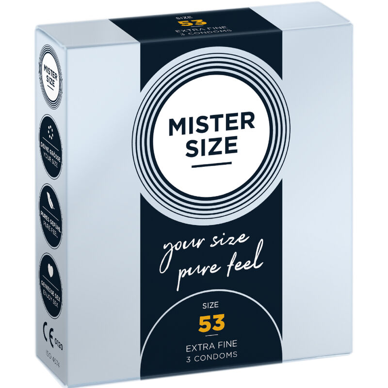 Preservativi MISTER SIZE M, 53 mm, 3 pezzi