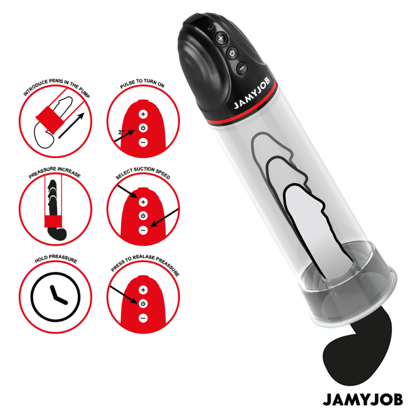 JAMYJOB XPAND pompa peniena elettrica con 3 livelli di aspirazione, grigia