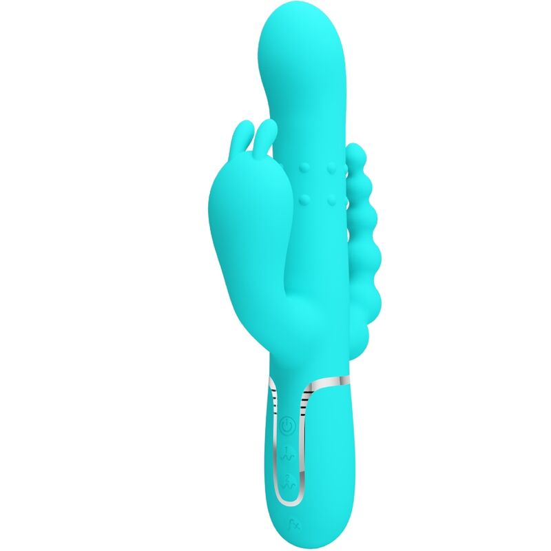 Pretty Love Cammy vibratore rabbit con tre stimolatori, blu