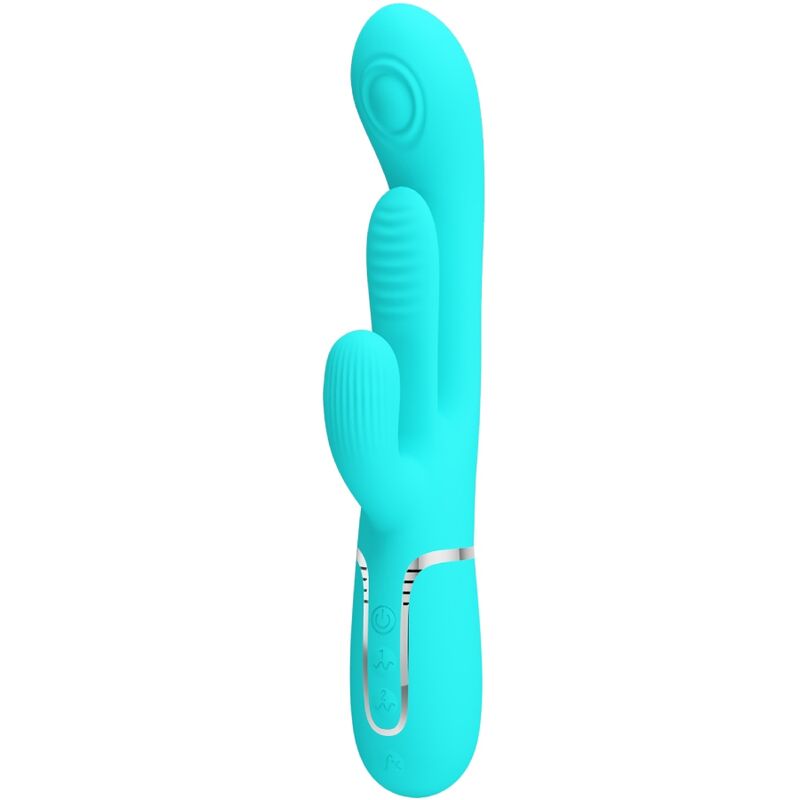Pretty Love Shania vibratore rabbit con elemento a forma di lingua, blu