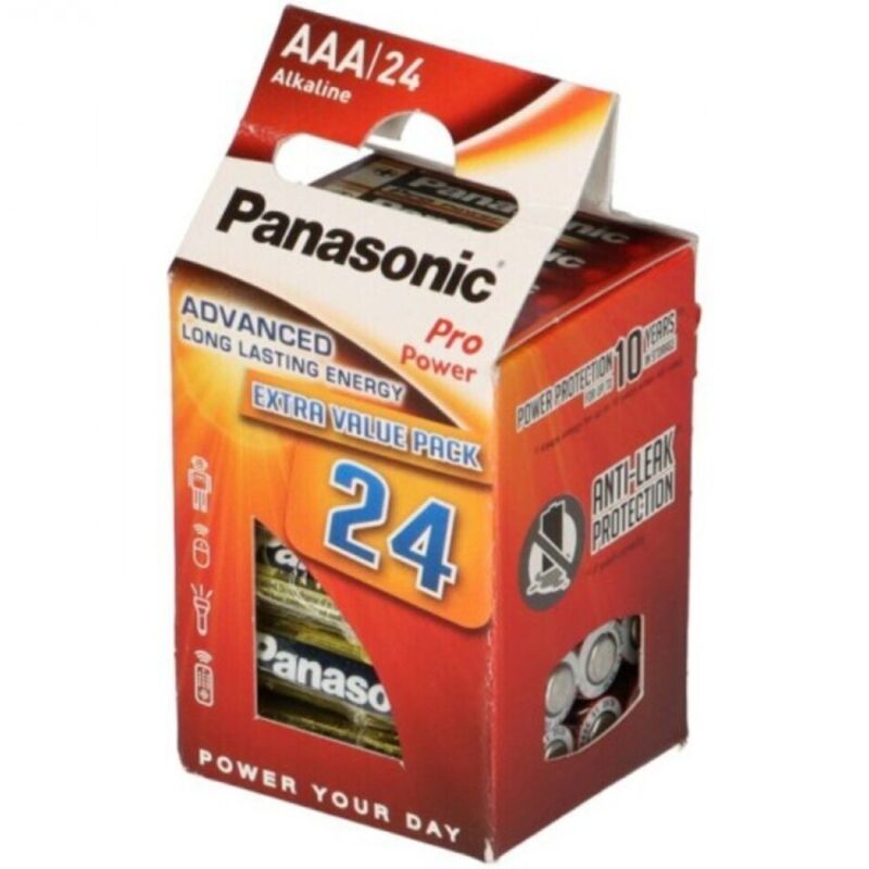 Batterie alcaline AAA confezione da 24, energia di lunga durata per dispositivi PANASONIC