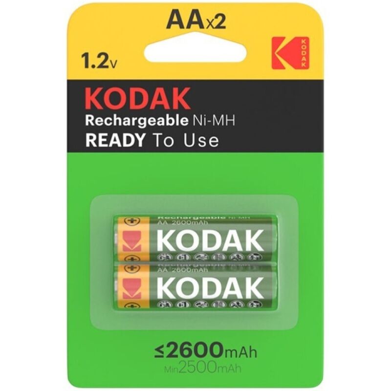 Batterie ricaricabili AA NiMH 2600 mAh, lunga durata per dispositivi KODAK