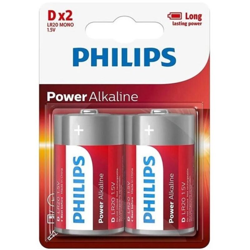Pile alcaline D LR20 ad alta capacità e lunga durata per dispositivi potenti PHILIPS