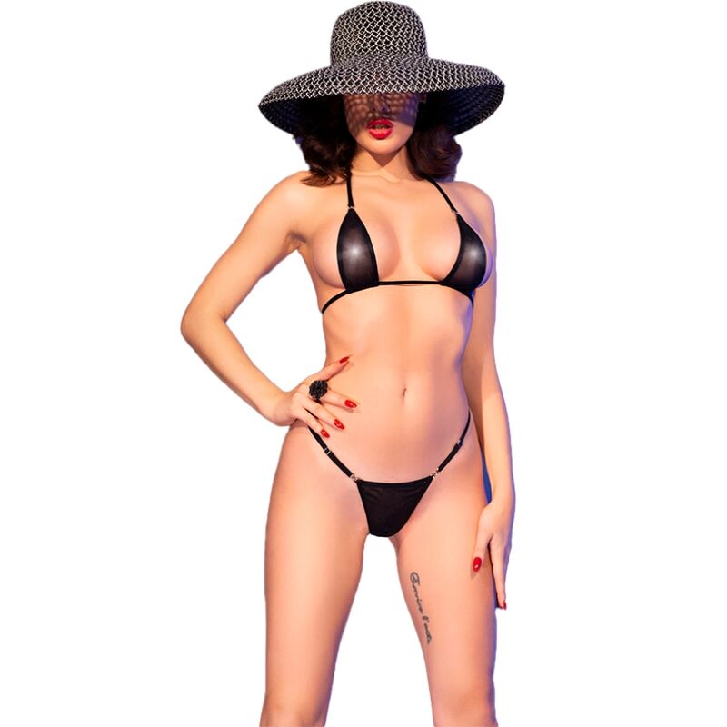CHILIROSE CR 4840 micro bikini nero in tulle S/M