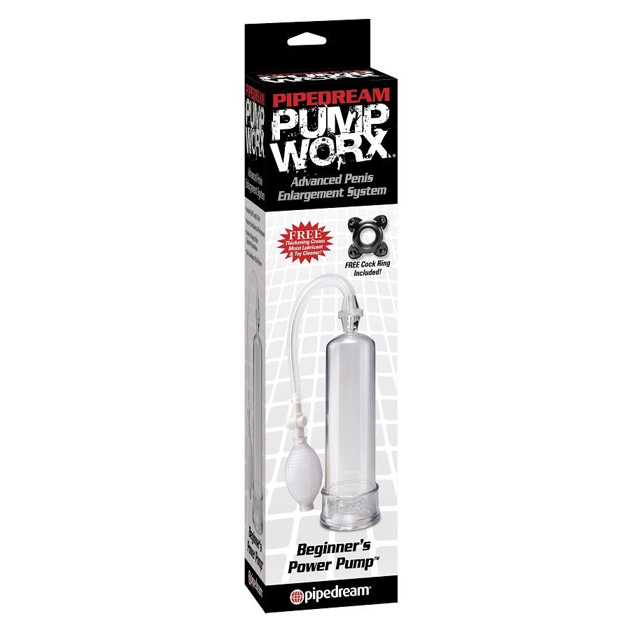 PUMP WORX Beginners Power Pump Clear, pompa per pene trasparente