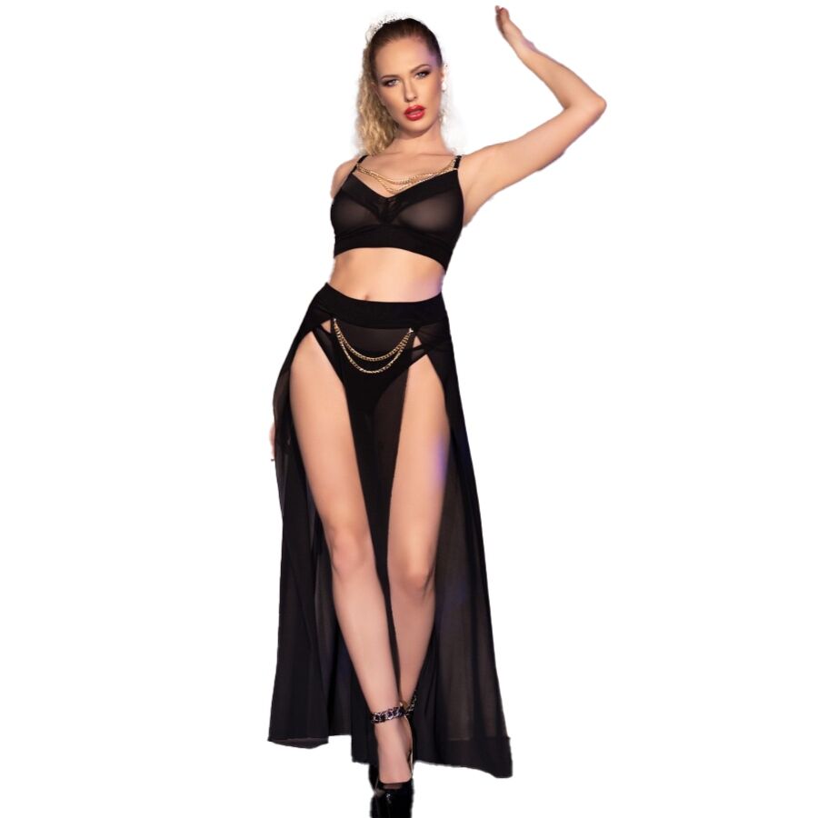 CHILIROSE CR 4672 completo lingerie con top, gonna e perizoma