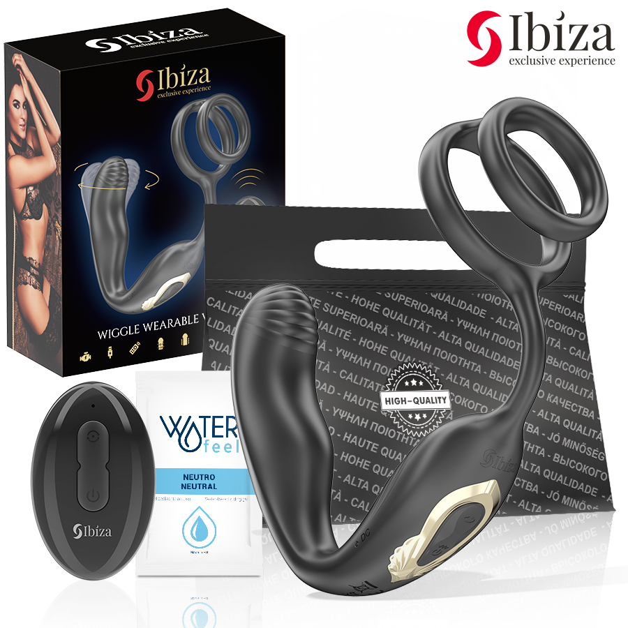 Ibiza Wiggle: Anello Rotante Per Il Pene Con Telecomando, Vibrazione Per Il Perineo, Stimolatore Anale E Anelli Per L’ingrossamento Del Pene