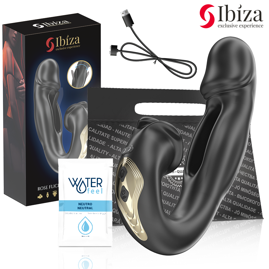 Vibratore per clitoride rosa con stimolazione oscillante e batteria ricaricabile USB IBIZA