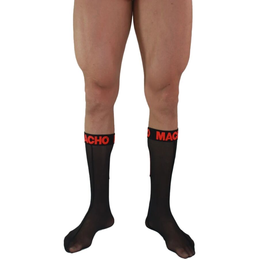 Calze semitrasparenti MACHO nere e rosse