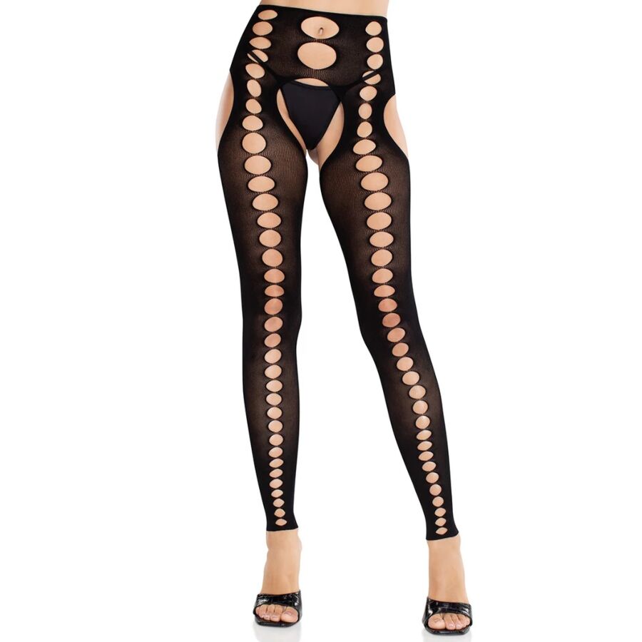 Calze nere senza cuciture Leg Avenue con cut out