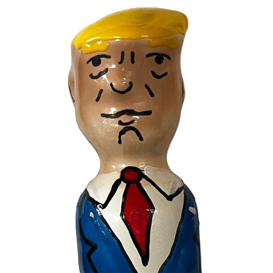 CONDOMERIE Grumpy Trump, preservativo novelty dipinto a mano come oggetto decorativo