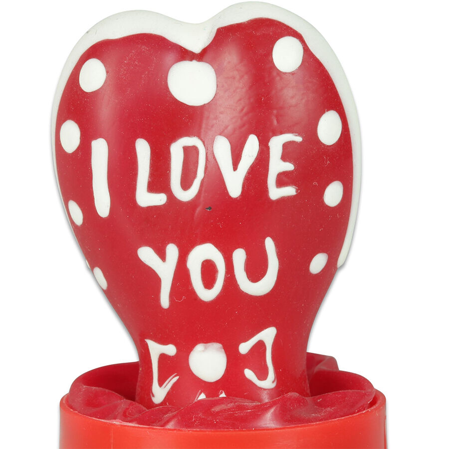 CONDOMERIE I Love You 2, cuore dipinto a mano come divertente regalo erotico