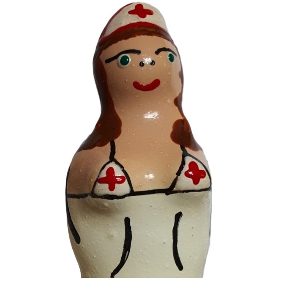 CONDOMERIE Nurse Brunette: preservativo novelty dipinto a mano