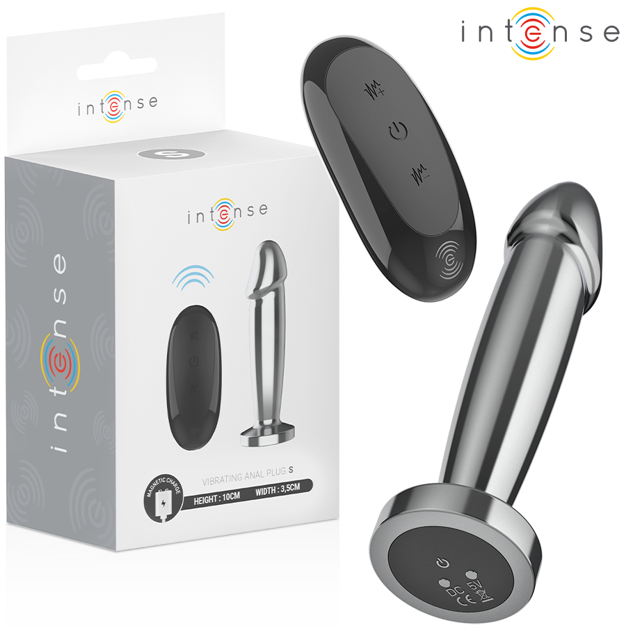 Plug anale vibrante in alluminio INTENSE, 10 cm