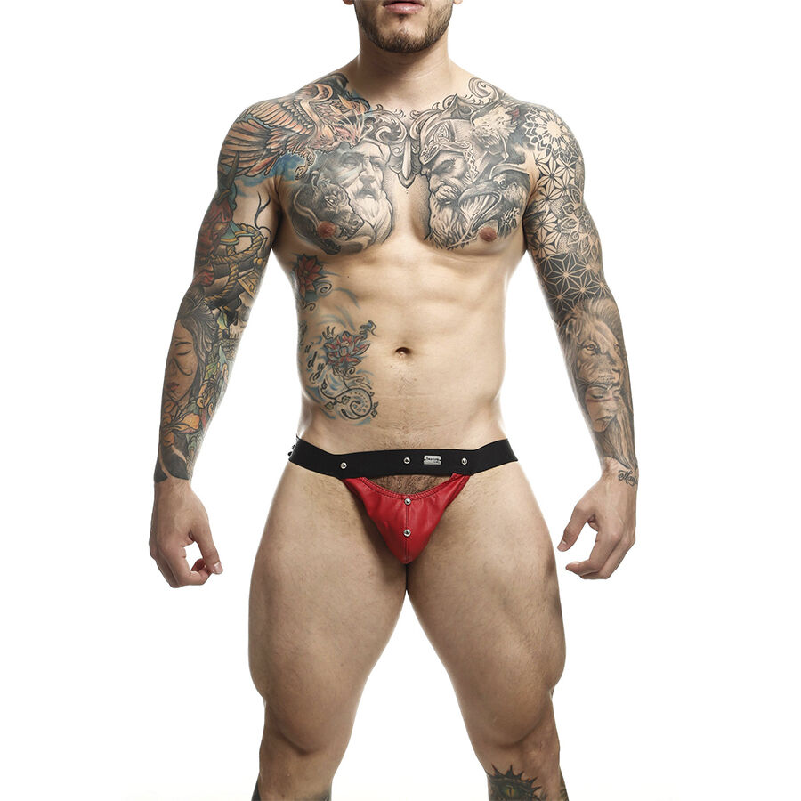 Jockstrap in ecopelle con sostegno sportivo e taglio audace MOB