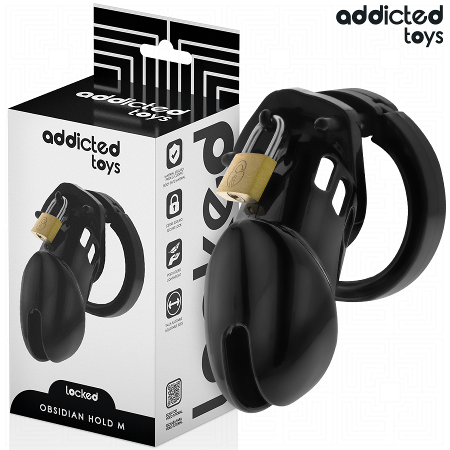 ADDICTED TOYS LOCKED Obsidian Hold gabbia per pene taglia M