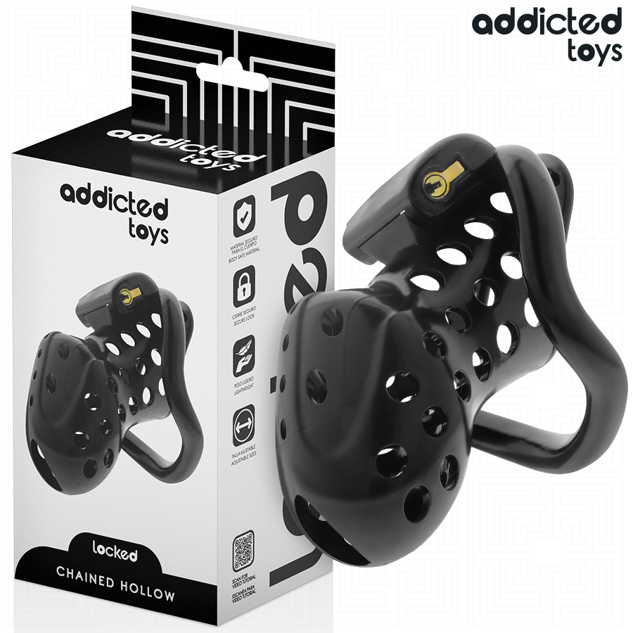 ADDICTED TOYS LOCKED Chained Hollow gabbia per pene con quattro anelli
